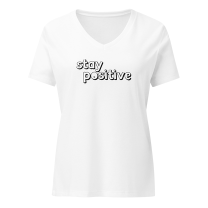 Stay Positive Women's V-neck Tee